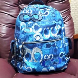 NWT🦋RARE Coach Poppy Denim Embellished Backpack